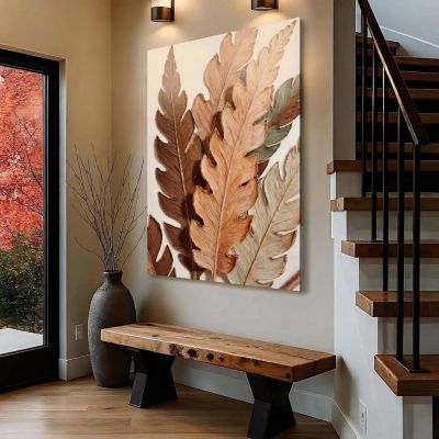 لوحة جدارية (برواز) بتصميم أوراق النباتات متاح مقاس ( 50*70 / 50*90 / 80*60 / 70*100 )  &( 50*70 / 50*90 / 80*60 / 70*100 )    Botanical Leaves Design Wall Art (Frame)