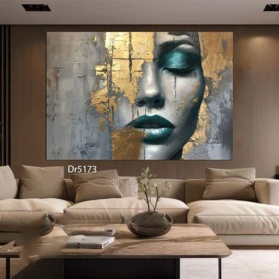 لوحه جداريه بها فخامة الذهب والفيروز.متاح مقاس ( 60*120 / 80*120 )   Luxury of gold and turquoise.