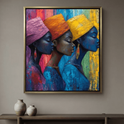 لوحه بها جمالٌ إفريقي بلمسةٍ ساحرة.متاح مقاس ( 60*120 / 80*120 )  ​African beauty with a magical touch