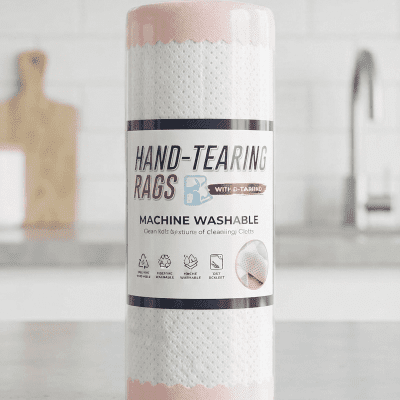رول تنظيف قماش قابل للقطع (قابل للغسل في الغسالة)  & : Hand-Tearing Machine Washable Cleaning Rags Roll