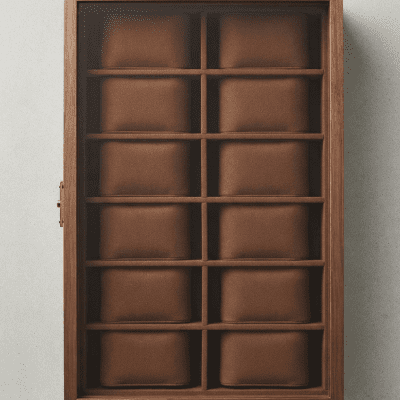 صندوق منظم ساعات خشبي (12 خانة)  &: Wooden Watch Organizer Box (12 Slots)