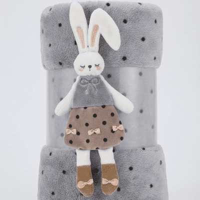فوطة/بطانية أطفال ناعمة بتصميم "الأرنبة"ا& Soft Plush Rabbit Design Towel/Blanket