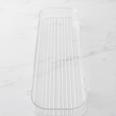 رف أو درج تنظيم شفاف (للباب أو التخزين الداخلي)  & : Transparent Organizer Shelf / Drawer Bin (Fridge & Storage Accessory)
