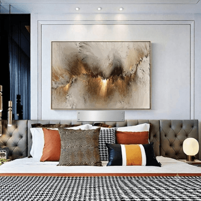 تحفة فنية تجريدية &ndash; ذهبي (80&times;150) ​Golden Abstract Art Masterpiece (80&times;150)
