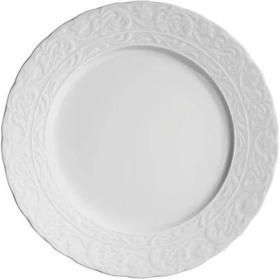 طبق بورسلين مدور ابيض