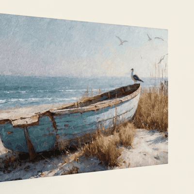 تابلوه قماش كانفاس مودرن - مشهد قارب شاطئي عتيق (50&times;70 / 50&times;90 / 60&times;80 / 70&times;100 سم) (Product Name):Vintage Beach Boat Canvas Wall Art (50x70 / 50x90 / 60x80 / 70x100 cm)