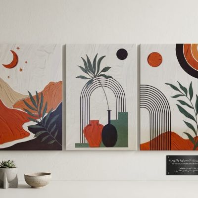 تحفة مجموعة تريبتيك الصحراوية والبوهيمية (80&times;150) ​The Triptych Desert and Bohe Collection Masterpiece (80&times;150)