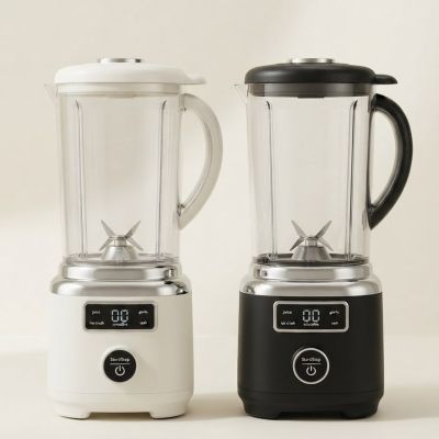 خلاط كهربائي ذكي متعدد الوظائف مع شاشة رقمية. متوفر ب لونين ابيض و اسود   & : Multifunctional Smart Electric Blender with Digital Display.