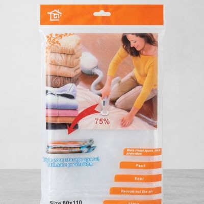 كيس تخزين مضغوط مفرغ من الهواء للملابس والمفروشات (مقاس 80&times;110).  & : Vacuum Storage Bag for Clothes and Bedding (Size 80x110).
