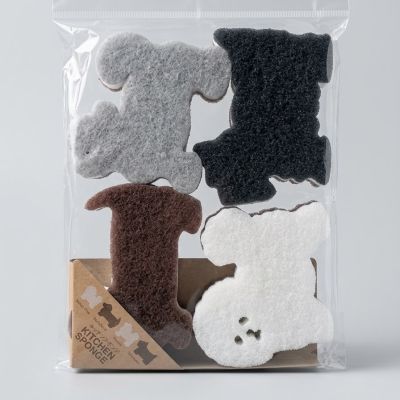 طقم إسفنج غسيل الأطباق للمطبخ على شكل حيوانات أليفة (كلاب وسلالات مختلفة).  & : Pet Dog Shaped Kitchen Sponge Set (Multi-Breed Kitchen Scrubber).
