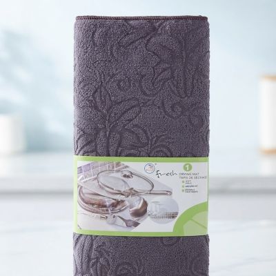  (مفرش) تجفيف الأطباق والأواني من المايكروفايبر بنقوش بارزة للمطبخ.  & : Embossed Microfiber Dish Drying Mat for Kitchen.