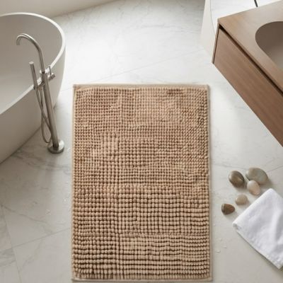 مشاية / سجادة حمام شانيل ماصة للماء بلون بيج / نود  & : Beige / Nude Chenille Bath Mat / Bathroom Rug