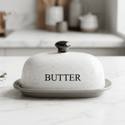 علبه زبده بورسلين عاليه الجوده والخامه من توربيني اند دولارHigh-quality porcelain butter tin from Turpini & Dollar 