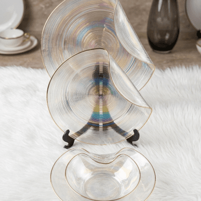 طقم عشا زجاج عالي الجوده 4 قطعHigh-quality 4-piece glass dinnerware set 