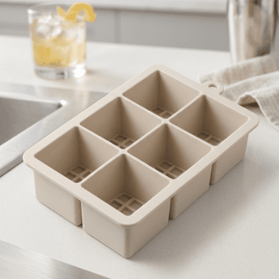 قالب ثلج سيليكون كبير 6 مكعباتLarge silicone ice cube tray, 6 cubes 