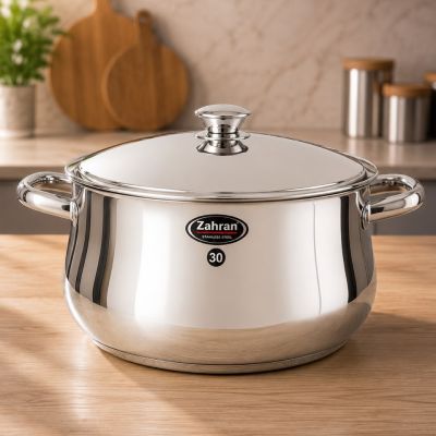 حلة طهي استانلس ستيل زهران مقاس 30 & Zahran Stainless Steel Cooking Pot - Size 30