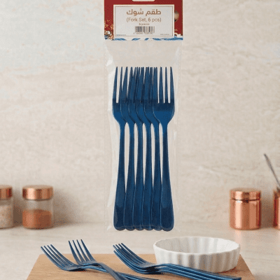 طقم شوك كبيره الوان 6قطع Large colored forks set, 6 pieces 