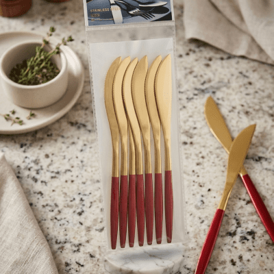 طقم سكاكين 6قطع دهبي 6-piece gold knife set 
