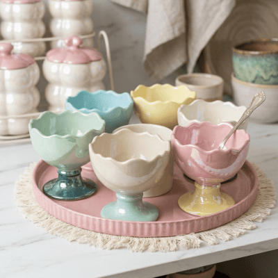 طقم جيلي لاستر 6قطع بالصينيه Luster Jelly Set, 6 pieces with tray 