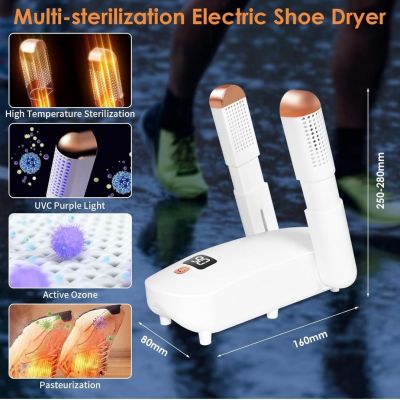 مجفف أحذية، مجفف أحذية كهربائي مع مؤقت، مجفف أحذية قابل للطي، مجفف أحذية لتجفيف الأحذية والأحذية الطويلة والقفازات وأحذية التزلج 