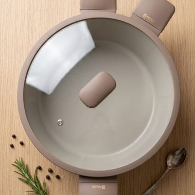 حله تيفال 26سم بغطاء زجاج 2يد Tefal 26cm saucepan with glass lid and 2 handles 