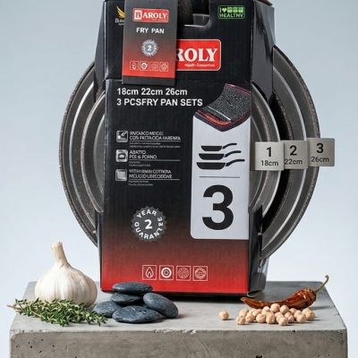طقم طاسات جرانيت 3قطع و3احجام مختلقه3-piece granite cookware set in 3 different sizes 