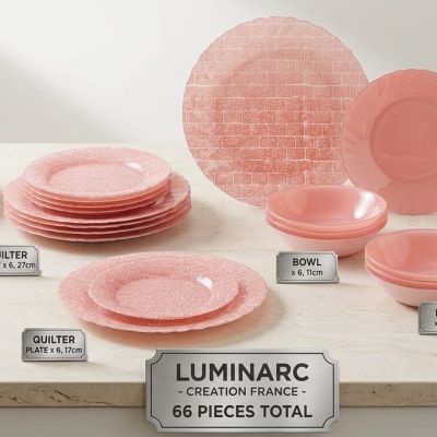 طقم اركوبيركس 66قطعه لومينارك Luminarc 66-piece Arcopal set 