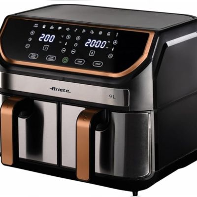 ايرفراير اريتي مقلاة هوائية مزدوجة مع سلة 2100 واط سعة 9 لتر لون ذهبي وردي 4625/1