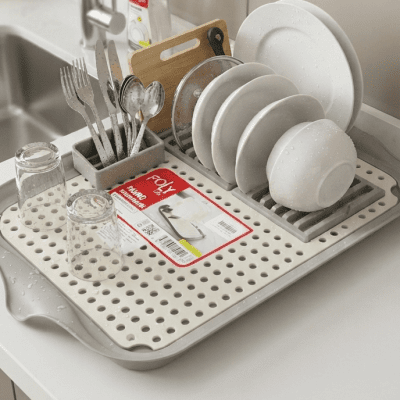 صفاية أطباق وتجفيف المطبخ العملية (فولي لايف) / Foly Life Practical Dish Drying Rack
