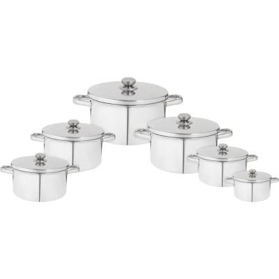 طقم حلل طهي ألومنيوم م، 6 قطع - فضي