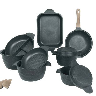 طقم حلل طهي جرانيت نيوكلين، 10 قطع