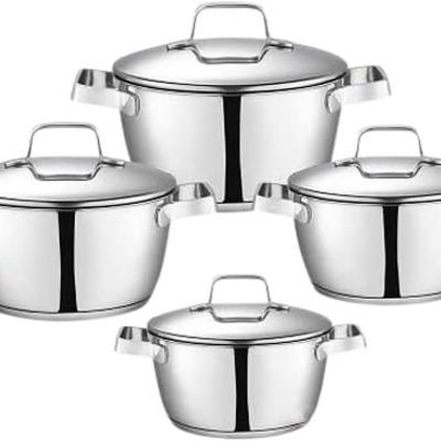 طقم حلل زهران اوبتيما، مقاس (16-20-24-28) سم، ستانلس ستيل - 330040999