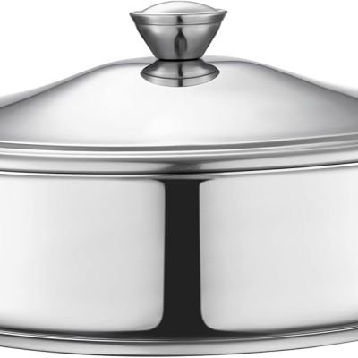 صينية فرن كلاسيكية بمقابض من زهران، مقاس 24 سم، ستانلس ستيل - 330010224