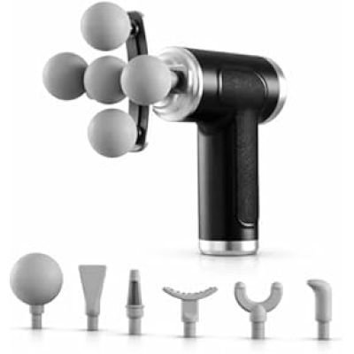  مسدس مساج كهربائي متعدد الرؤوس لتدليك الأنسجة العميقة.&  FIRAWER Multi-Head Electric Deep Tissue Massage Gun
