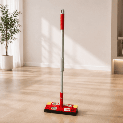 ممسحة زجاج مزدوجة مع إسفنجة وعصا تلسكوبية من لياو (LIAO Telescopic Window Cleaner Squeegee).  & : LIAO Telescopic Window Cleaner Squeegee & Sponge.