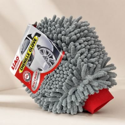 قفاز غسيل وتنظيف مايكروفايبر شينيل من لياو (LIAO Chenille Wash Glove).  & : LIAO Microfiber Chenille Wash Glove / Mitt.