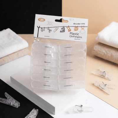 مشابك غسيل بلاستيكية شفاف12قطعه    Transparent Plastic Clothespins