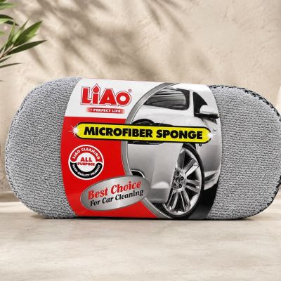 إسفنجة غسيل وتنظيف مايكروفايبر من لياو (LIAO Microfiber Sponge).  & : LIAO Microfiber Wash & Cleaning Sponge.