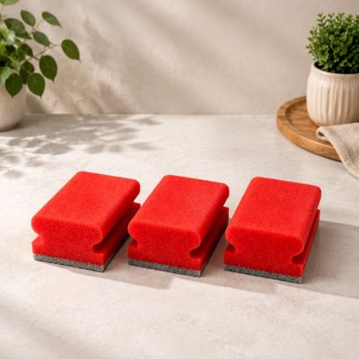 طقم إسفنج جلي مع طبقة كاشطة 3 قطع من لياو (LIAO Sponge Scouring Pad Set).  & : LIAO Sponge Scouring Pad Set (3 Pcs).