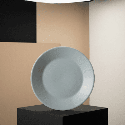 صحن تقديم دائري من البلاستيك - Light Grey Plastic Round Serving Plate