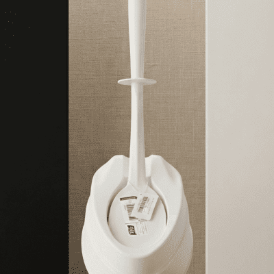 فرشاة تواليت مع حامل - أبيض - White Toilet Brush with Holder