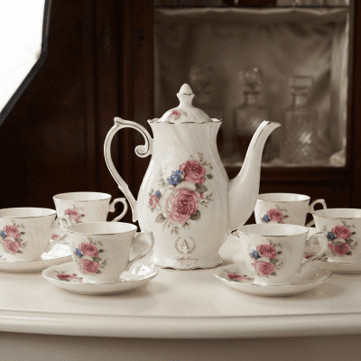 طقم شاي بورسلين 8قطع 8-piece porcelain tea set 