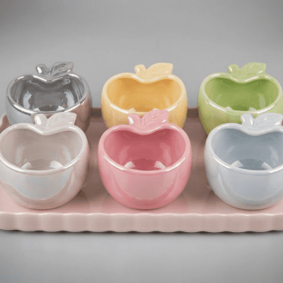 طقم بولات ايسكريم 6قطع +الصينيه6-piece ice cream bowl set + tray 
