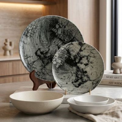طقم عشاء بورسلين 18قطعه ديملاDimla 18-piece porcelain dinner set 