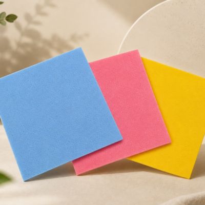 طقم إسفنج سيليولوز ملون فائق الامتصاص من لياو (3 قطع: 2 + 1 مجاناً)  مقاسها 18* 20- (LIAO Cellulose Sponge 2+1 Gratis).  & : LIAO Cellulose Sponge Set (3 Pieces: 2+1 Free).