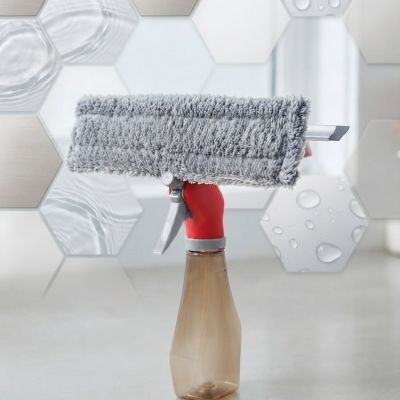 ممسحة ومنظف زجاج 3 في 1 مزودة ببخاخ ورأس ألومنيوم (10 بوصة / 25 سم) من لياو - (LIAO 3-in-1 Spray Window Cleaner 10").  & : LIAO 3-in-1 Spray Window Cleaner (10" / 25cm)