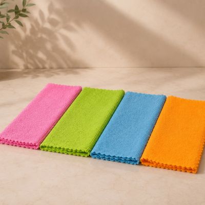 طقم فوط تنظيف مايكروفايبر متعددة الألوان من لياو - عبوة عائلية 12 قطعة (LIAO Microfiber Cloths Multi Colors - 12 Pcs Pack).  & : LIAO Microfiber Cloths Value Pack - Multi Colors (12 Pieces).