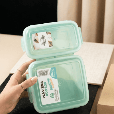 طقم حافظات طعام ومنظمات ثلاجة بلاستيما "ديو بوكس" سعة 1100 مل (قطعتين) Plastema Duo Box 1100ml Food Container Set (2 Pieces