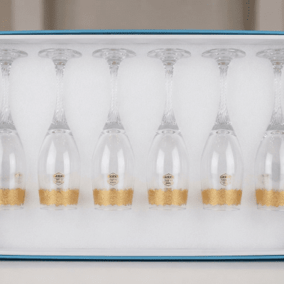 طقم كاس تركي ديكالة بارز6قطع Turkish Decorated Glass Set, 6 Pieces 