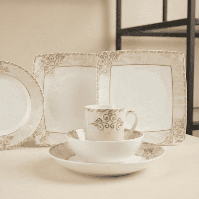 طقم عشاء ديملا 33قطعه. بورسلين Dimla 33-piece dinner set. Porcelain. 